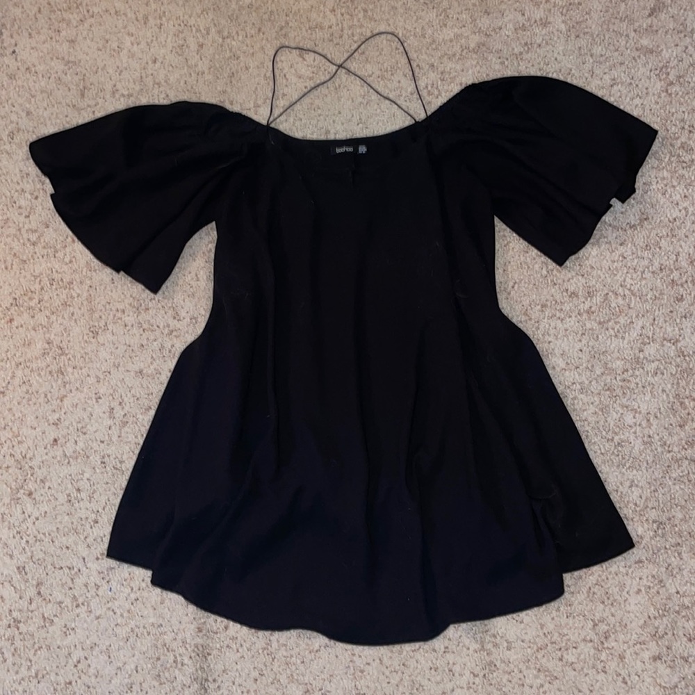 Black Flowy Shift Dress